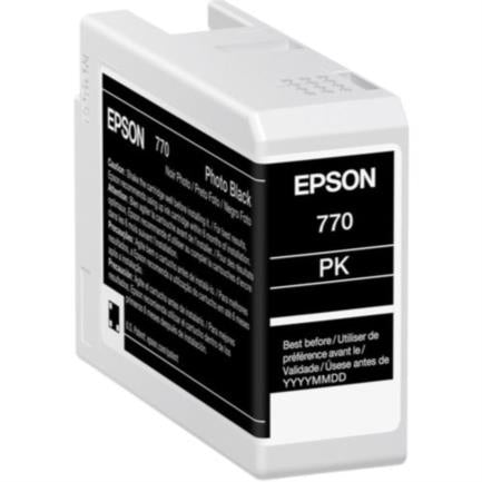 Tinta Epson Ultrachrome Pro10 T770 25Ml Color Negro Fotográfico - T770120