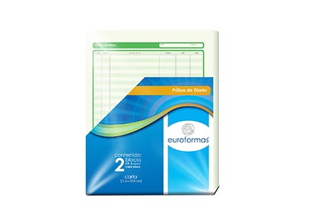 Poliza Diario Euroformas Carta 50H 2 Blocks - Er0110 FullOffice.com