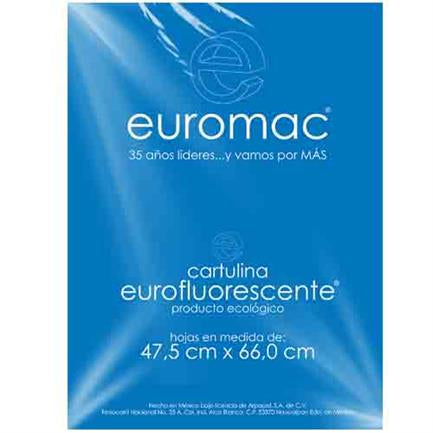 Cartulina Euromac Fluorescente Azul 47.5X66Cm C/10 - Ef0032 FullOffice.com