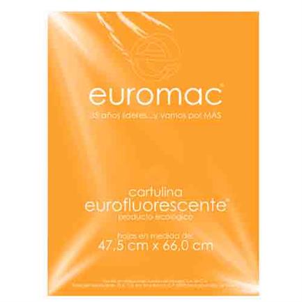 Cartulina Euromac Fluorescente Papaya 47.5X66Cm C/10 - Ef0035 FullOffice.com