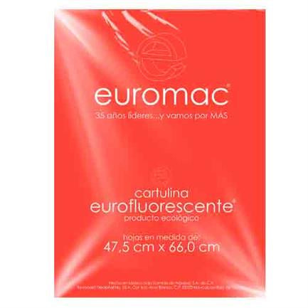Cartulina Euromac Fluorescemte Rojo 47.5X66Cm  C/10 - Ef0036 FullOffice.com