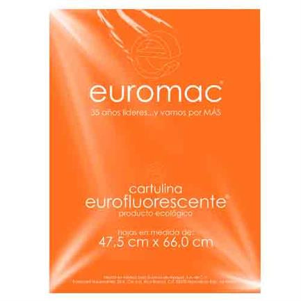Cartulina Euromac Fluorescente Naranja 47.5X66Cm C/10 - Ef0034 FullOffice.com