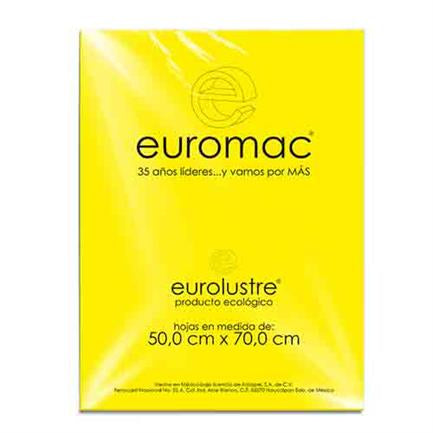 Papel Lustre Euromac Amarillo Canario 50X70 25 Hojas - El0001 FullOffice.com
