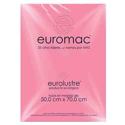 Papel Lustre Euromac Rosa Pastel 50X70 25 Hojas - El0043