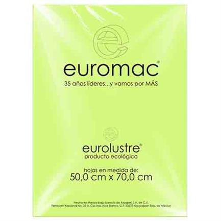 Papel Lustre Euromac Verde Nilo 50X70 24Hojas - El0049