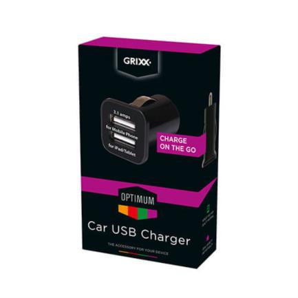 Cargador Auto Grixx 2X Usb 3.1A - Grocchdusb01 FullOffice.com