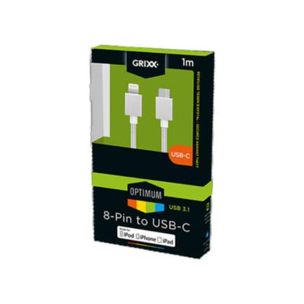 Cable Grixx Lightning A Usb A 8 Pin 1M Blanco Carga Y Sincronización Con Licencia Apple - Groipca8Pinfw01 FullOffice.com