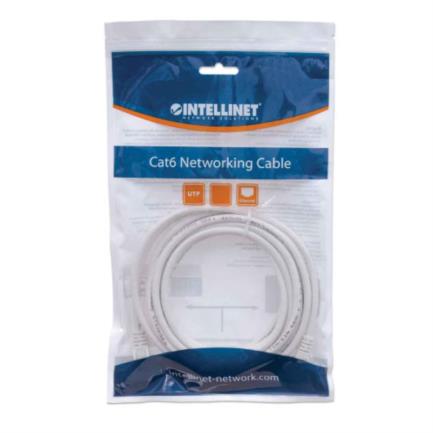 Cable Intellinet Red Cat6 UTP RJ45 M-M 0.5m Color Blanco - INTELLINET - CABLES - FullOffice.com