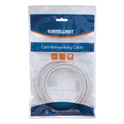 Cable Intellinet Red Cat6 UTP RJ45 M-M 1m Color Blanco - INTELLINET - CABLES - FullOffice.com