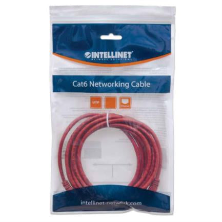 Cable Intellinet Red Cat6 UTP RJ45 M-M 0.5m Color Rojo - INTELLINET - CABLES - FullOffice.com