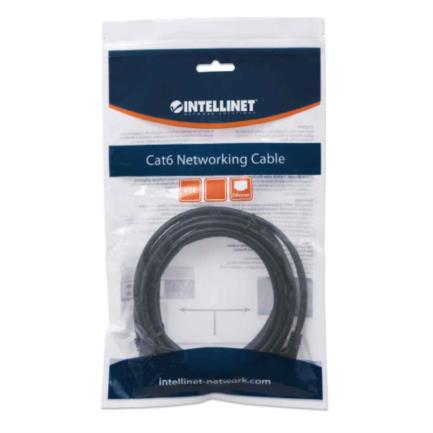 Cable Intellinet Red Cat6 UTP RJ45 M-M 0.5m Color Negro - INTELLINET - CABLES - FullOffice.com