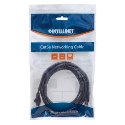 Cable Intellinet Red Cat5e UTP RJ45 M-M 3m Color Negro - INTELLINET - CABLES - FullOffice.com