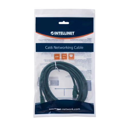 Cable Intellinet Red Cat6 UTP RJ45 M-M 3m Color Verde - INTELLINET - CABLES - FullOffice.com