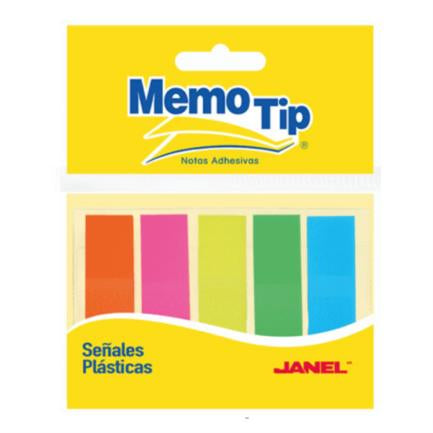 BANDERITAS JANEL SEÑALES NEON PLASTICO 1/2"X1.69" C/24 - JANEL - BANDERITAS - FullOffice.com