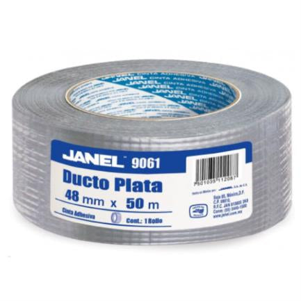 Cinta Adhesiva Janel Ducto 9061 Plata 48Mmx50M Pza - 1284850122 FullOffice.com