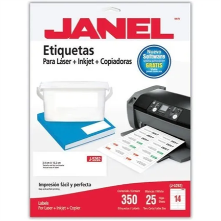 Etiqueta Janel Laser 34X102 Mm 100H C/1400 - J-5262-1400 FullOffice.com