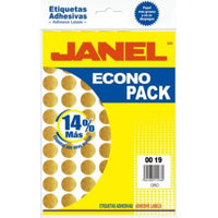 Etiquetas Adhesivas Janel Econopack Fluorescente Redonda 00X19Mm Color Oro Sobre C/560 - E060019210 FullOffice.com