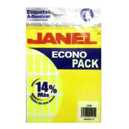 Etiquetas Adhesivas Janel Econopack Fluorescente 13X38Mm Color Amarillo Sobre C/400 - E061338204 FullOffice.com