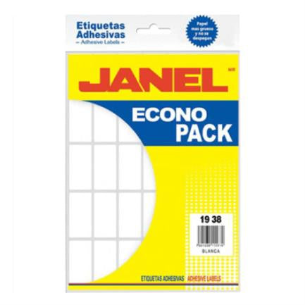 Etiquetas Adhesivas Janel Econopack Escolar 19X38Mm Color Blanco Sobre C/420 - E121938200 FullOffice.com