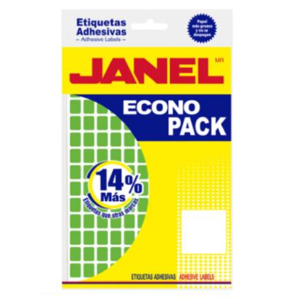 Etiquetas Adhesivas Janel Econopack No 4 Verde 8Mm X 20Mm C/1008 Etiquetas Por Sobre - E060820213 FullOffice.com