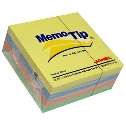 Papeleta Janel Memo Tip 54P 3X3 Cubo Pastel C/400 - 6580303196 FullOffice.com