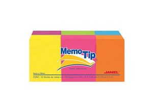 Janel 6560102397 nota autoadhesiva Rectángulo Azul, Verde, Naranja, Rosa, Púrpura, Amarillo 100 hoja