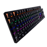 Teclado Mecánico Game Factor Kbg400-Bl Rainbow Switch Azul Usb Color Negro - Kbg400-Bl