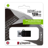 Memoria Usb Kingston Datatraveler Microduo3 G2 128 Gb 3.2 Gen1 Color Negro - Dtduo3G2/128Gb FullOffice.com