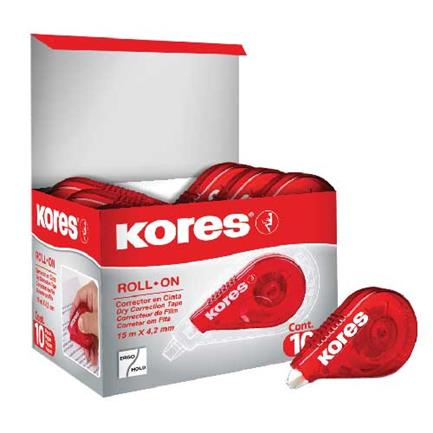 Corrector Roll On Rojo Kores 15 X 4.2 Mts Caja C/10 - 847225 FullOffice.com