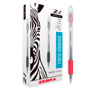 Bolígrafo Zebra Z-1 Fino 0.7Mm Tinta Híbrida Color Rojo C/12 Pzas - 2193314 FullOffice.com