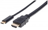 Cable Manhattan Adaptador Usb-C A Hdmi 4K Salida 2M Color Negro - 151764 FullOffice.com