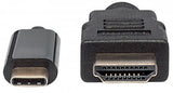 Cable Manhattan Adaptador Usb-C A Hdmi 4K Salida 1M Color Negro - 152235 FullOffice.com