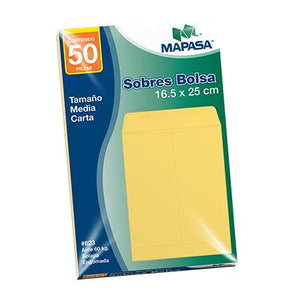 Sobre Bolsa Mapasa 1/2 Cta Ante 60Kg 10 Bolsas C/50 - Ia0193 FullOffice.com