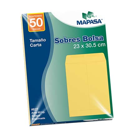 Sobre Bolsa Mapasa Carta Ante Solapa Engomada 60Kg 10 Bolsas C/50 23.0X30.5 Cm - Ia0195 FullOffice.com