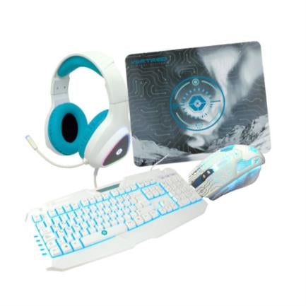 Kit Gaming Vortred Avalanche 4 En 1 Teclado/Mouse/Audífonos/Mousepad Color Blanco - V-930457 FullOffice.com