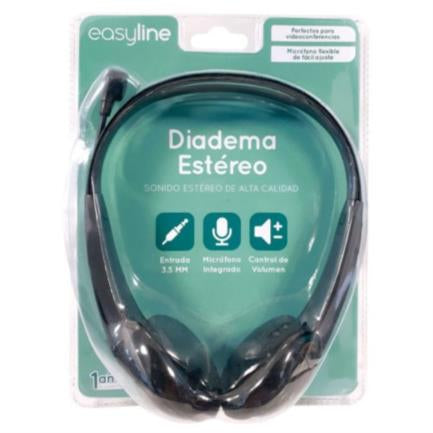 Diadema Easy Line Estéreo Sonido Alta Calidad Control Volumen Color Negro - El-993148 FullOffice.com