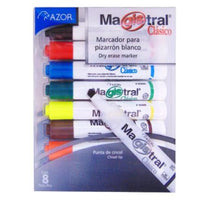Marcador Magistral Clásico Plástico Pizarrón Blanco Colores Surtidos Estuche C/8 Pzas - 83478 FullOffice.com