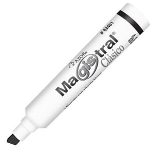 Marcador Magistral Clásico Plástico Pizarrón Blanco Color Negro C/12 Pzas - 83401 FullOffice.com