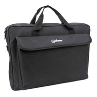 Manhattan Maletín para portátil London 17,3", tipo top loader, negro, ECONÓMICO, bolsillo para accesorios, correa de hombro desmontable, funda para portátil, garantía 3 años Laptop Monocromo 43,9 cm (17.3") Bandolera Negro