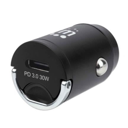 Mini Cargador Usb Manhattan Auto Pd 1 Puerto Usb-C 30W Color Negro - 102421 FullOffice.com