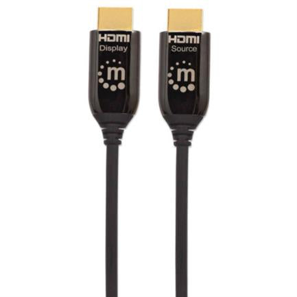 Cable Manhattan Hdmi 2.0 Fibra Optica M-M 50M Color Negro - 355445 FullOffice.com
