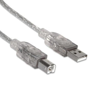 Cable Manhattan Usb B Alta Velocidad 2.0 A-B1.8M Color Plata - 333405 FullOffice.com