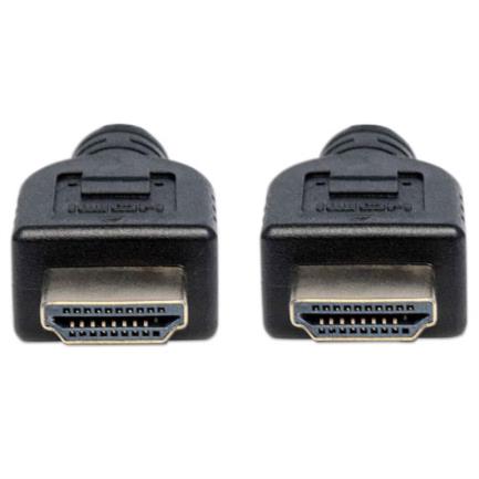 Cable Manhattan Hdmi Alta Velocidad Con Ethernet Blindado 2M Color Negro - 353939 FullOffice.com