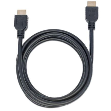 Cable Manhattan Hdmi Alta Velocidad Con Ethernet Blindado 2M Color Negro - 353939 FullOffice.com