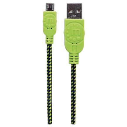 Cable Manhattan Micro-B Usb Alta Velocidad 1M Color Negro-Verde - 352772 FullOffice.com