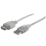 Cable Manhattan Extensión Usb-A 2.0 Alta Velocidad 3M Color Plata - 340496 FullOffice.com