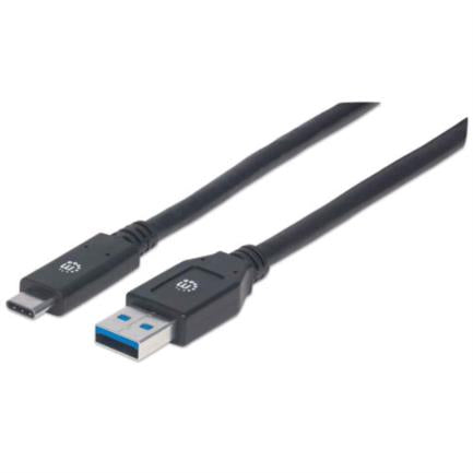 Cable Manhattan Usb A-C 3.1 Súper Velocidad 3M Color Negro - 354981 FullOffice.com