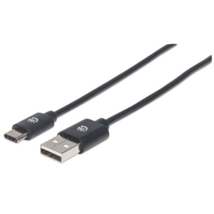 Cable Manhattan Usb A-C 2.0 Alta Velocidad 1M Color Negro - 353298 FullOffice.com