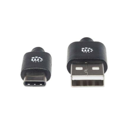 Cable Manhattan Usb A-C 2.0 Alta Velocidad 1M Color Negro - 353298 FullOffice.com