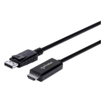 Cable Manhattan Displayport/Hdmi-M 4K 3M Color Negro - 153218 FullOffice.com